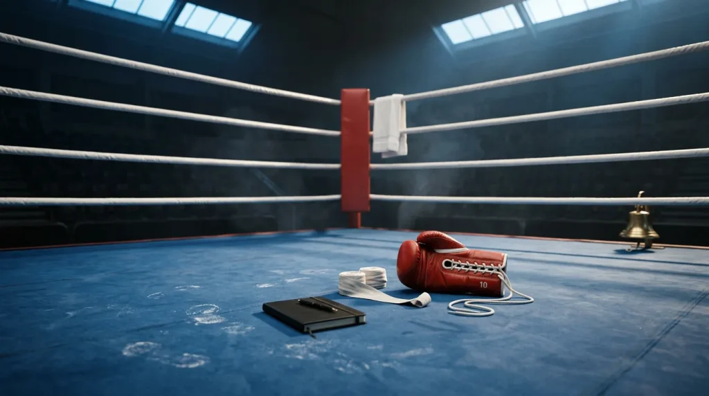 Hoja de cálculo con registro de apuestas de boxeo y gráfico de evolución del bankroll