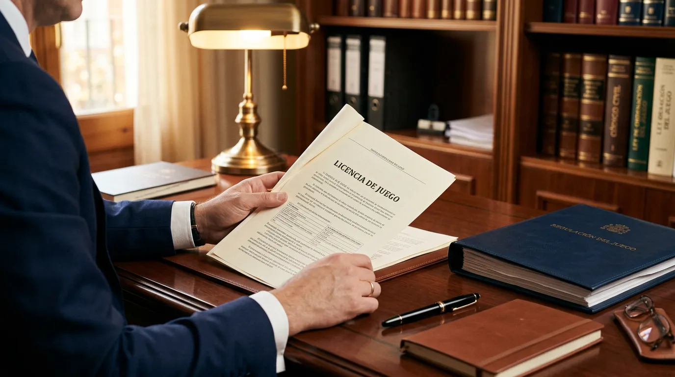 Operador revisando expediente de licencia DGOJ para apuestas de boxeo